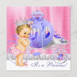 Pink and Purple Princess Baby Shower Invitation