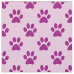 Pink and Purple Puppy Paw Prints Fabric