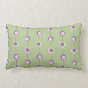 Pink and Purple Retro Circles Lumbar Cushion