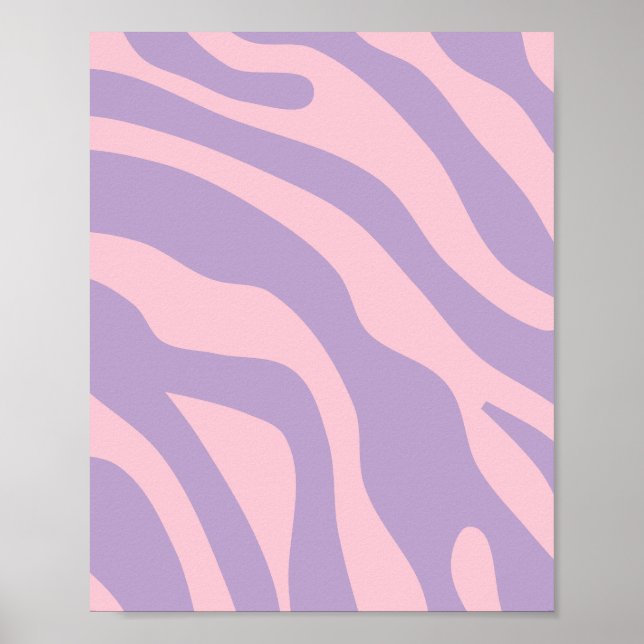 Pink And Purple Retro Lines Poster (Front)