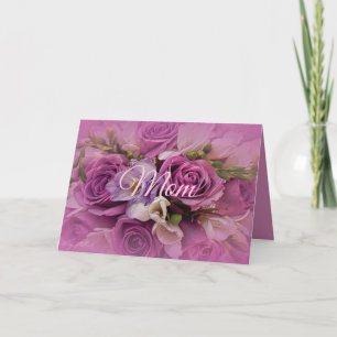 Pink and Purple Rose Bouquet Mother's Day Card