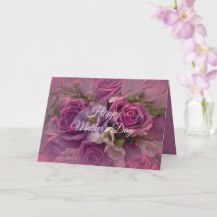 Pink and Purple Rose Mother's Day Greeting Card