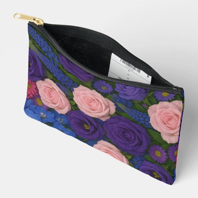 Pink and Purple Rose Print Cut Sew Bag (Open)