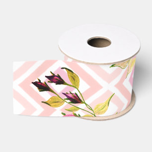 Pink And Purple Roses Grosgrain Ribbon
