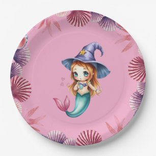 Pink And Purple Seashells Paper Plate