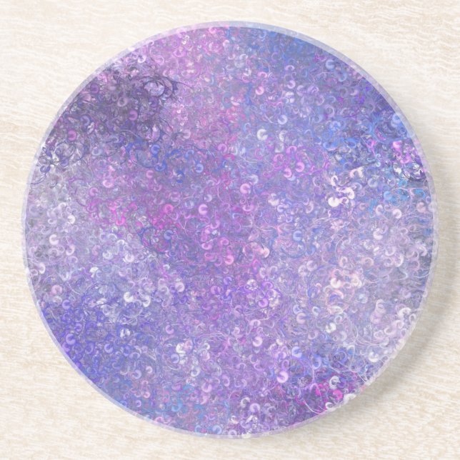 Pink And Purple Sequins Bling  Coaster (Front)