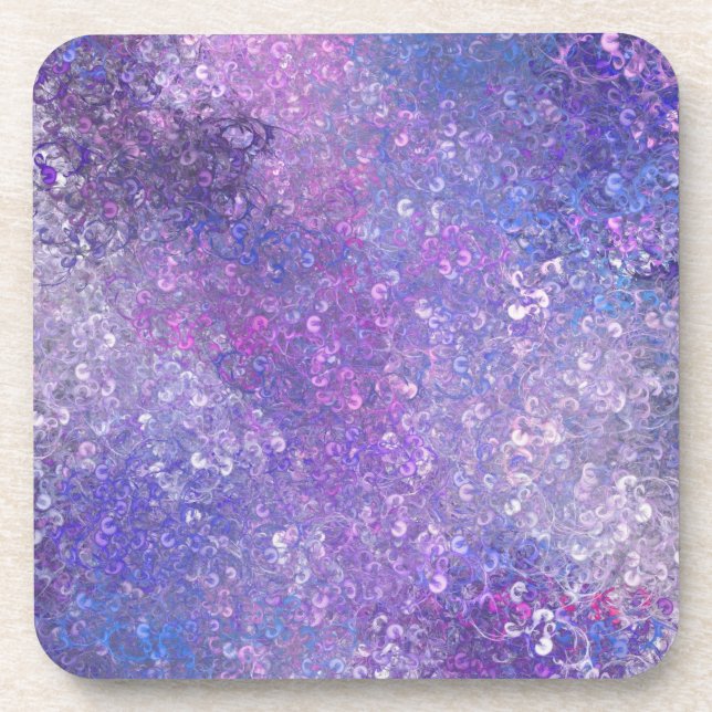 Pink And Purple Sequins Bling  Coaster (Front)