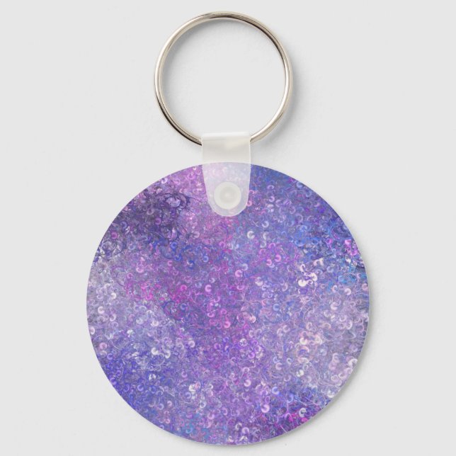 Pink And Purple Sequins Bling  Key Ring (Front)
