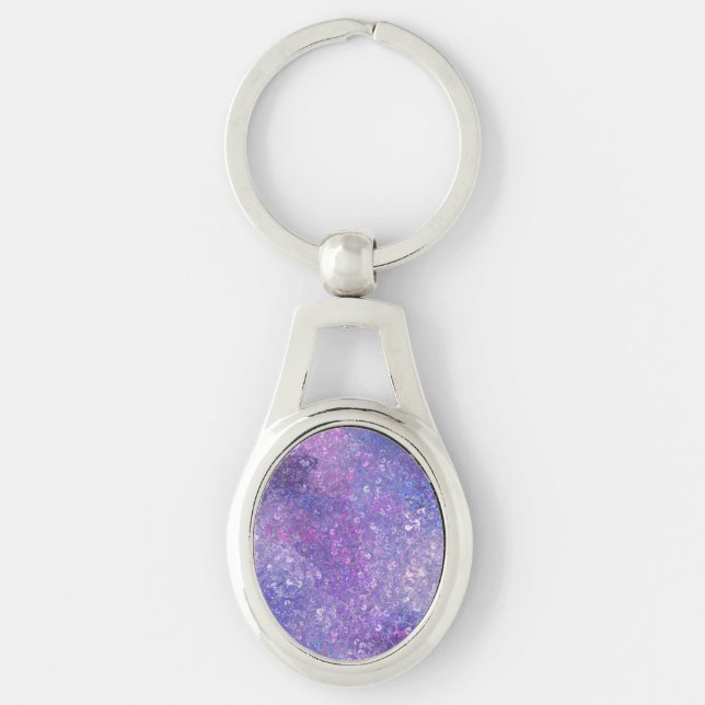 Pink And Purple Sequins Bling  Key Ring (Front)