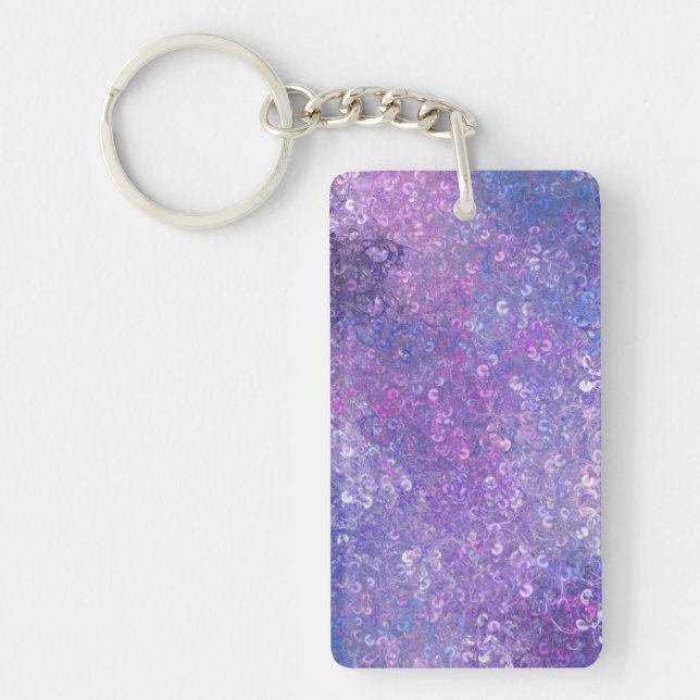 Pink And Purple Sequins Bling  Key Ring (Front)