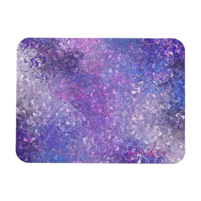Pink And Purple Sequins Bling  Magnet (Horizontal)