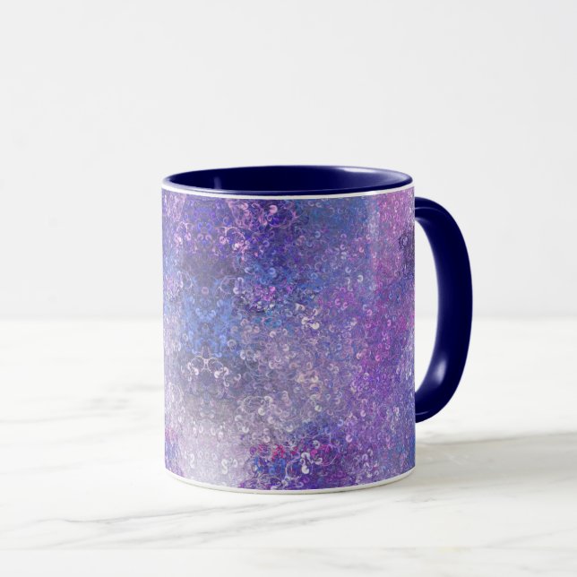 Pink And Purple Sequins Bling  Mug (Front Right)