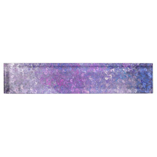Pink And Purple Sequins Bling Nameplate