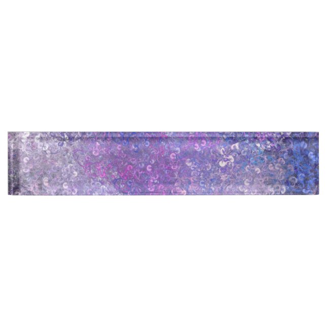 Pink And Purple Sequins Bling Nameplate (Front)