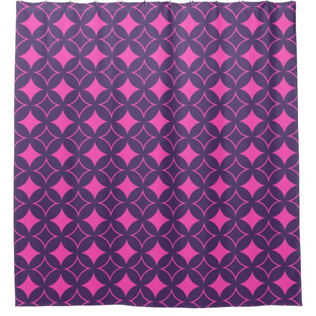 Pink and purple shippo shower curtain (Front)