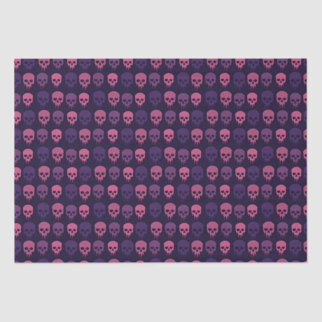 Pink and Purple Skull Print Tissue Paper (Front)