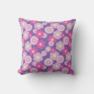 Pink and Purple Small Floral Sofa Cushion