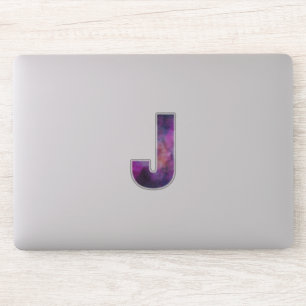 Pink and Purple Space Galaxy Letter J
