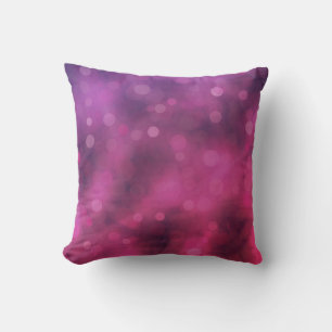 Pink and Purple Sparkling Lights Bokeh Pattern Cushion