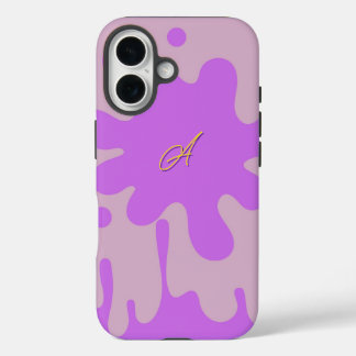 Pink and Purple Splash Theme iPhone 16 Case