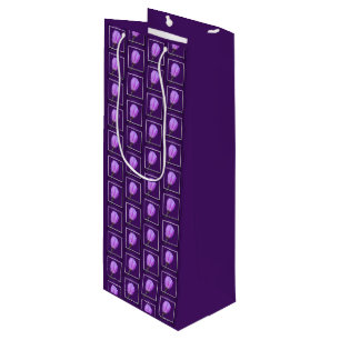Pink and Purple Spring Blossom Pattern Wine Gift Bag