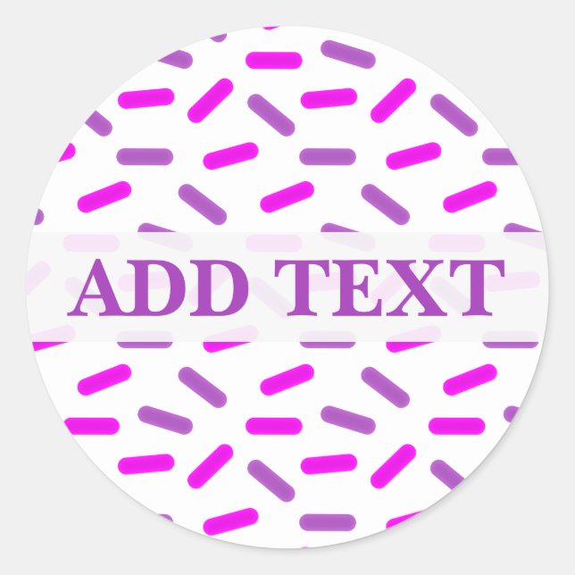 Pink and Purple Sprinkles Pattern Custom Classic Round Sticker (Front)