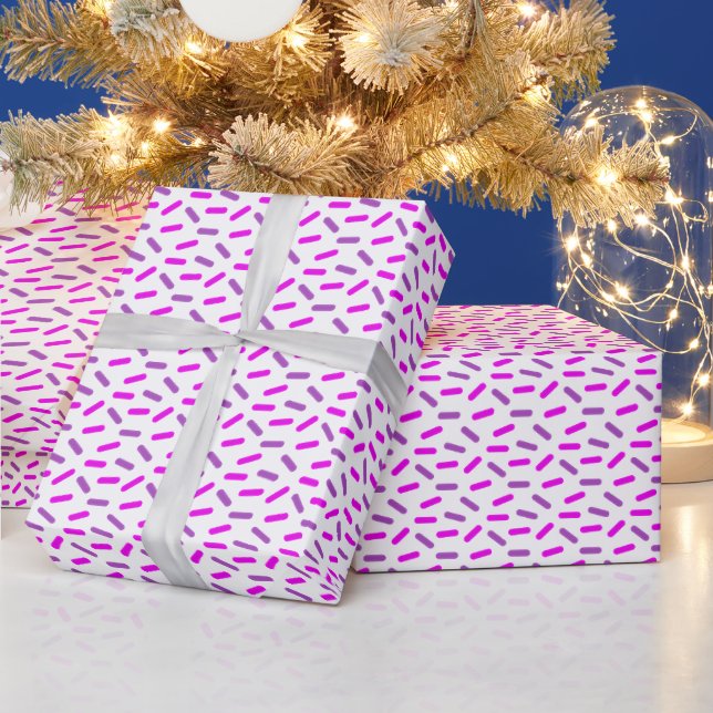 Pink and Purple Sprinkles Pattern Custom Wrapping Paper (Holidays)