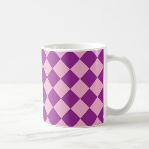 Pink and purple squares pattern coffee mug