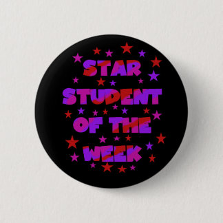 Pink and Purple Star Student of Week 6 Cm Round Badge