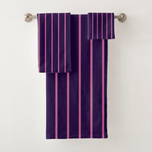 Pink and Purple Stripes Bath Towel Set