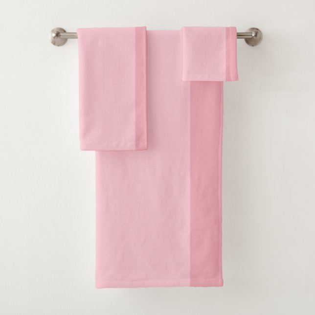 Pink and purple stripes bath towel set (Insitu)