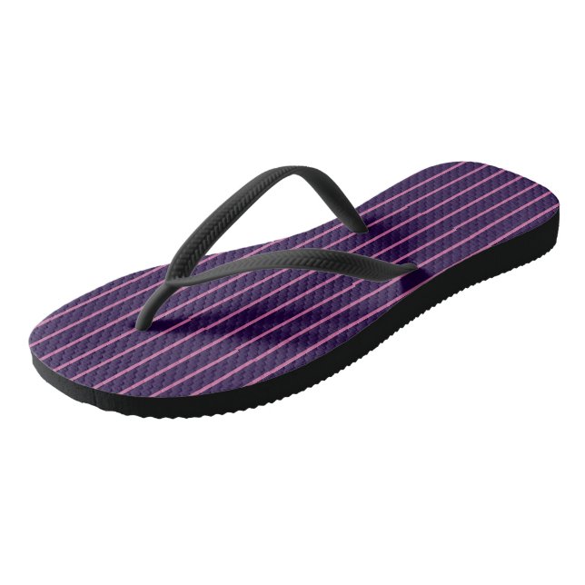 Pink and Purple Stripes Flip Flops (Angled)