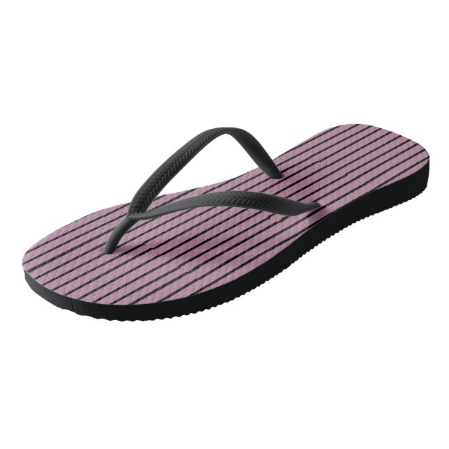 Pink and Purple Stripes Flip Flops (Angled)
