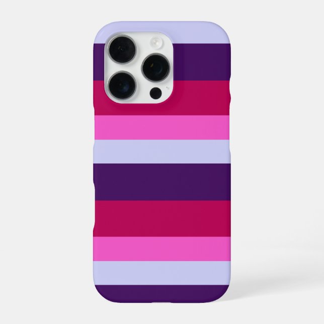 Pink and Purple Stripes Pattern Tote Bag iPhone Case (Back)
