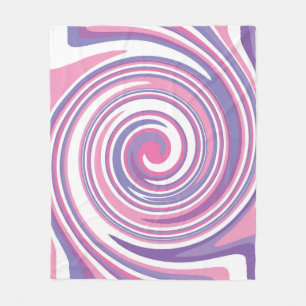 Pink and purple swirl pattern fleece blanket