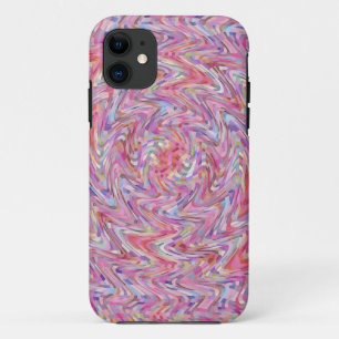 Pink and Purple Swirled Quilt Mosaic iPhone 11 Case