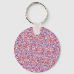 Pink and Purple Swirled Quilt Mosaic Key Ring