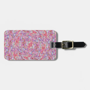 Pink and Purple Swirled Quilt Mosaic Luggage Tag