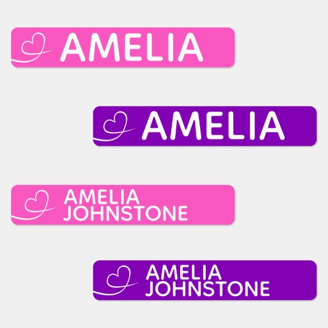 Pink and purple swish heart custom name  (Group)