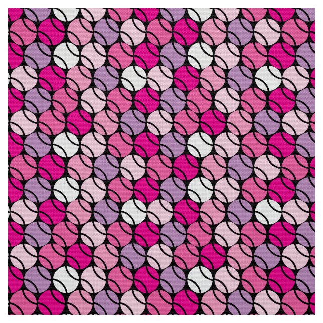Pink and purple tennis balls fabric (Swatch)