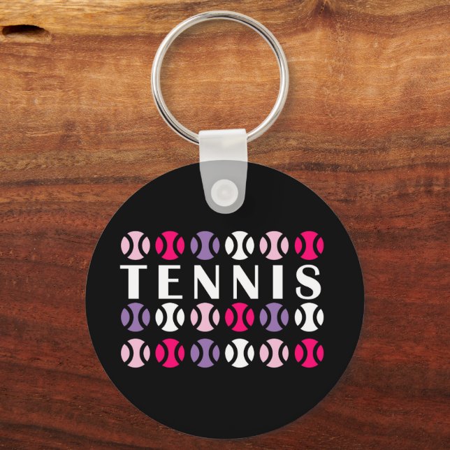 Pink and💜 purple tennis🎾 key ring (Front)