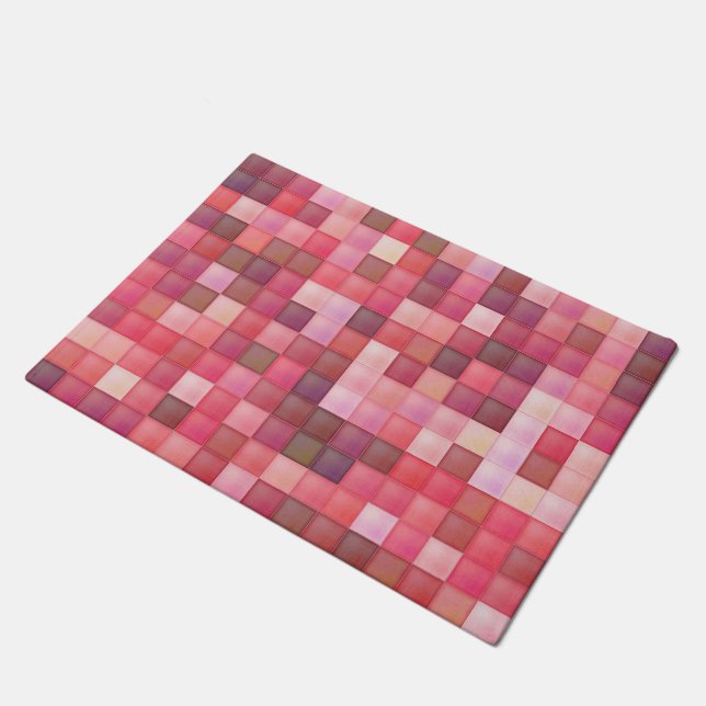 Pink and Purple Tile Mosaic Doormat (Angled)