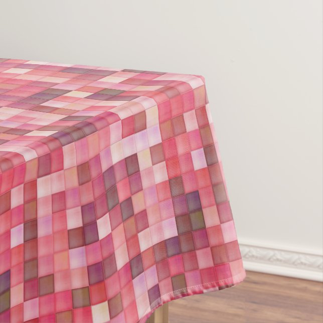 Pink and Purple Tile Mosaic Tablecloth (In Situ)