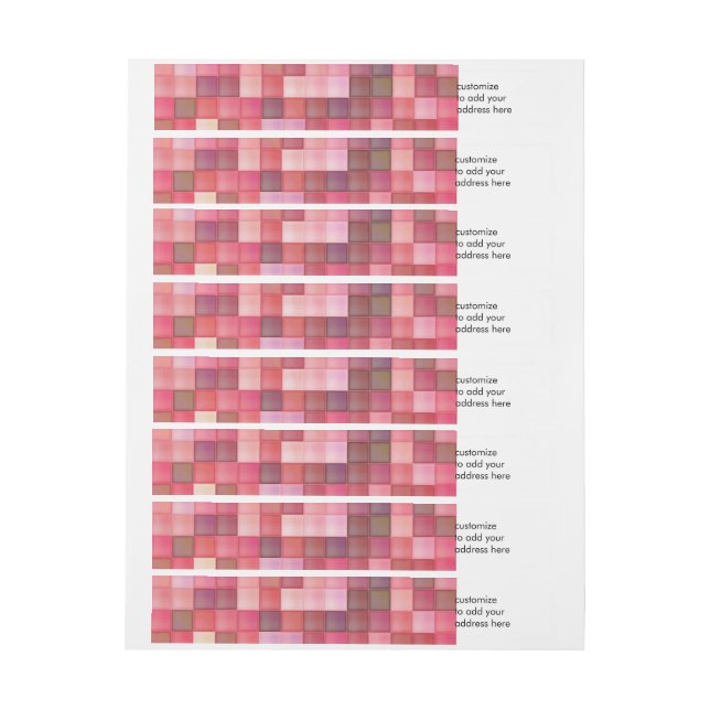 Pink and Purple Tile Mosaic Wrap Around Label (Sheet)