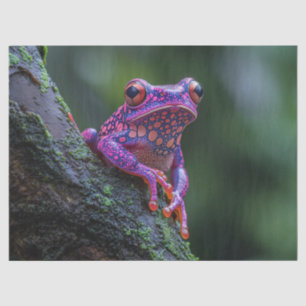 Pink and Purple Tree Frog Art Decoupage Tissue Paper