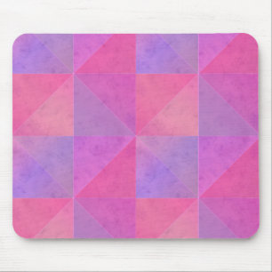 Pink and Purple Triangels Modern Watercolor Art Mouse Mat