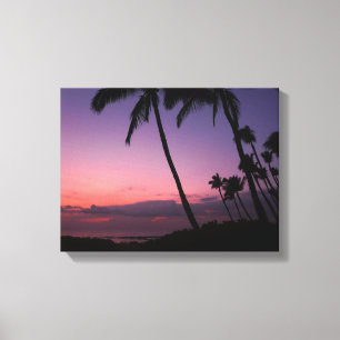 Pink and purple tropical sunset canvas print