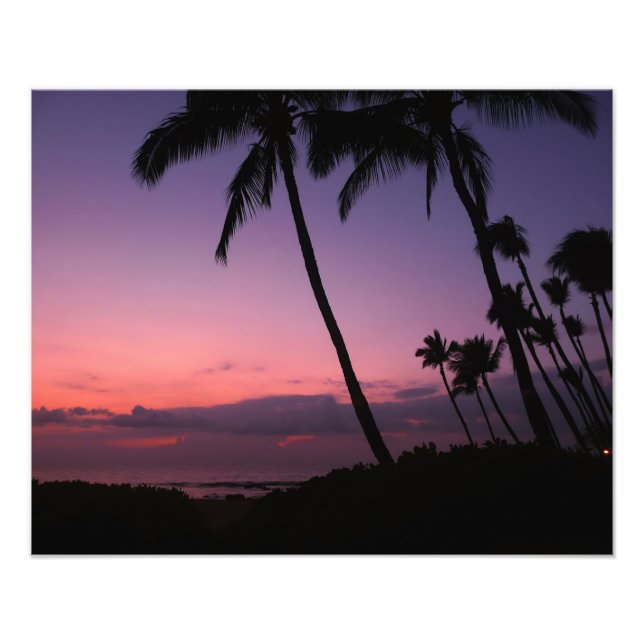 Pink and purple tropical sunset photo print (Front)