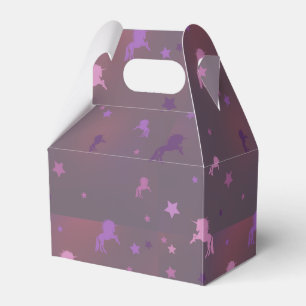 pink and purple unicorn and stars pattern favour box