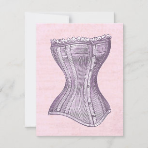 Pink and Purple Victorian Corset Vintage Style Invitation